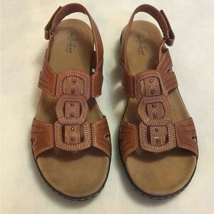Clark’s collection brown leather sandals, new without tags